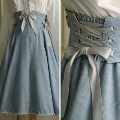 A high-waisted skirt with lace-up decoration on the side of the waist. The front and back are decorated with different ribbons. Delicate lace embroidery is decorated along the front vertical line, around the waist, and around the hem. The fluffy silhouette is elegant and adorable. 
 
 
 Size 
 
 S size 
 
 Total length: 66cm 
 Waist: 60-74cm 
 
 M size 
 
 Total length: 66cm 
 Waist: 75-88cm 
 
 
 
 Material  
 
 Polyester 
 Wool 
 
 
 Model worn 
 
 Wearing size 
 
 S size 
 
 Model dimensions Corset Ribbon, Victorian Skirt, Ribbon Skirt, Corset Skirt, Ribbon Skirts, Lace Embroidery, Circle Skirt, Skirt Pattern, High Waisted Skirt