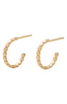 These delicate hoops will become your new everyday staple that's sure to turn heads. Delivered from the Made by Mary studio in a giftable book-style box, each piece is carefully crafted with your story in mind. 5/8" hoop diameter 14k-gold fill Made in the USA of imported materials Made By Mary Earrings, Small Hoop Stackable Earrings As Gift, Gift Small Hoop Stackable Earrings, Made By Mary, Earring Crafts, Gold Filled, Gold Earrings, Poppies, Gold Bracelet