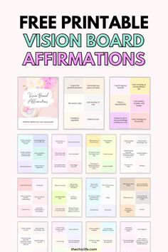 the free printable vision board affirmations