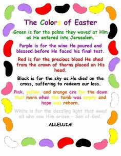 the color of easter poem with colorful eggs