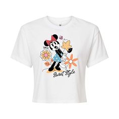 She will love showing off her style with this Disney's Minnie Mouse Juniors' Sweet Style Cropped Tee. © Disney FEATURES Short sleeves CrewneckFABRIC & CARE Cotton Machine wash Imported Size: Large. Color: White. Gender: female. Age Group: kids. Disney Boys, Disney Ladies, Boyfriend Tee, Sweet Style, How To Show Love, Cropped Hoodie, Crop Tee, Tee Shop, Her Style