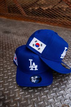 Grey UV Royal/Royal Made In China. South Korea Flag, Korea Flag, Los Angeles Dodgers, Kids Branding, Kids Hats, Atlanta Braves, A Frame, Made In China, Accessories Branding