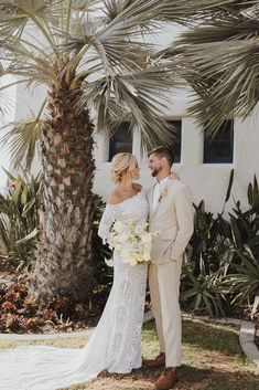 off the shoulder wedding dress, lace sleeved wedding dress, lace wedding dress, Grace Loves Lace bridal gown, tan suit, groom, California wedding Lace Wedding Gown, Beige Colour, Aisle Decor