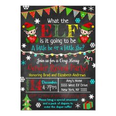 an elf themed birthday party with chalkboard