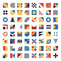 an assortment of colorful geometric shapes