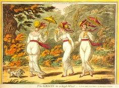 three women dressed in white are walking through the woods