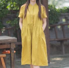 100%-linen-women-Dresses-summer-spring-women-dresses-waist-belt (6) Spring Dresses Women, Dresses Spring, Organic Colors, Loose Style, Spring Summer Dress, Linen Women, Spring Dresses, Women Dresses, Linen Fabric