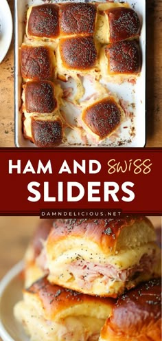 One of the first 4th of July food to disappear! Baked on buttery Hawaiian rolls with Dijon mustard, this ham and swiss slider recipe is so good. Plus, this simple appetizer is so easy and perfect for a crowd! Ham And Swiss Sliders, Fall Party Food, Ham And Cheese Sliders, Ham And Swiss, Hawaiian Roll, Cheese Sliders, Appetizers Easy Finger Food, Finger Foods Easy, Easy Party Food