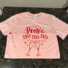 Nwot Prosec Ho Ho Ho Pink Bella Canvas Women’s Christmas Tshirt Size Small. New, Never Worn Without Tags. Super Soft Bella Canvas Tshirt. Great Shirt For The Next Holiday Season! Christmas Prosecco, Pink Christmas Shirt, Christmas Tshirt, Next Holiday, Ho Ho Ho, Christmas Women, Pink Christmas, Christmas Tshirts, Christmas Shirts