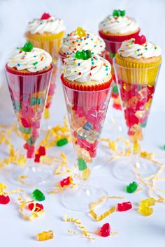 a website page with cupcakes and candy on it