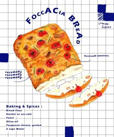 the diagram shows how to make a loaf of bread with toppings and ingredients for each slice