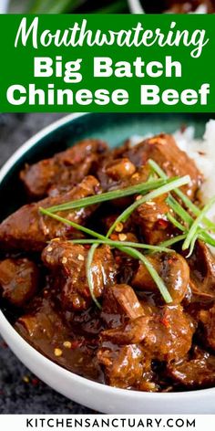 a bowl filled with meat and rice on top of a table