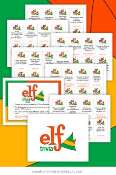 Elf Trivia Game (PDF) – Sunshine And Rainy Days Dirty Santa Gift Exchange, Volunteer Christmas, The Movie Elf, Christmas Movie Trivia, Elf Party, Christmas Trivia Games, Elf Games