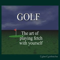 a book cover with an image of a golf ball on the green and text that reads,'the art of playing fetch with yourself '