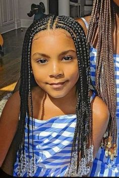 A little girl with long braids with clear beads at the end of her hair. White Hairstyle, Girls Braided Hairstyles Kids, Toddler Braided Hairstyles, Black Kids Braids Hairstyles, Braids Black, Kid Hairstyles, Lil Girl Hairstyles, Kids Curly Hairstyles