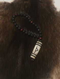 Black Thorn - Thurisaz bracelet -  Viking rune bracelet - Pagan - Heathen - Wicca - Asatru - Beaded Bracelet Dark Bracelet, Painted Antlers, Viking Runes, Self Empowerment, Beaded Bracelet