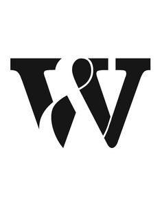 the letter w and v is made up of black letters with an arrow on it