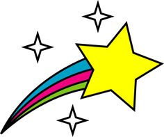 a drawing of a rainbow and stars with the word fiesta written in pink on it