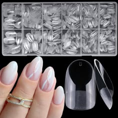 PRICES MAY VARY. Professional Nail Tips Short Oval: Get ready to elevate your manicure game with our set of 600pcs of clear short oval gel nail tips. These full cover gel nail tips are perfect for acrylic nail extensions, dip powder applications, professional salon services, and DIY manicures at home, press on nails making. Easily achieve your favorite nail art effects and add vibrant colors to your beauty routine Quality Oval Gel Tips: oval gel nail tips are made of high-quality ABS materials, Round Nail Extensions, Oval Nail Tips, Clear Fake Nails, Gel X Tips, Nail Tips Short, Acrylic Nail Extensions, Clear Gel Nails, Short Almond Shaped Nails, Oval Nail