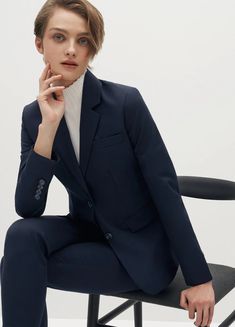 Women's Navy Suit | Suits for Work, Weddings & More Men's Navy Suits, Womens Navy Suit, Suits For Work, Mens Navy Suit, Navy Bridesmaid Dress, Navy Suits, Popular Wedding Colors, Blue Suit Jacket, Tuxedo Women