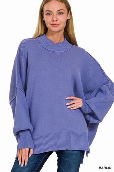 This oversized knit sweater is a fall and winter dream! With cozy ribbed material, exposed seams, and long length, she's ideal for styling up with skinnies and booties, or dressing down at home with leggings and fuzzy slippers! 56% Cotton 38% Acrylic 6% Nylon SIZING: Model is 5'4" wears a size 5 and is modeling the size S/M S/M 4-8 L/XL 10-14 X-Large 16-18 MEASUREMENTS: SIZE BUST SLEEVE FRONT RISE Small 64" 31" 28" Medium 66" 31.5" 28.5" Large 68" 32" 29" X-Large 70" 32.5" 29.5" **measurements may vary by 1/2" Ships from Utah within 1-3 business days of order being placed. Limited stock based on vendor availability. Winter Dream, Oversized Knit Sweater, Fuzzy Slippers, Exposed Seams, Sweater Fits, Mock Neckline, Ribbed Knit Sweater, Oversized Sweater, Dolman Sleeve