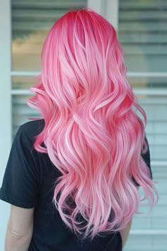 Cotton Candy Pink Ombre Hair Braided Crown, Cotton Candy Hair, Rainbow Hair Color, Hair Color Unique, Creative Hair Color, Candy Hair