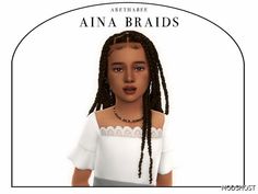 a girl with braids is wearing a white dress