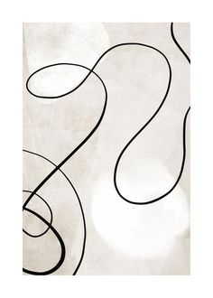 an abstract painting with black and white lines