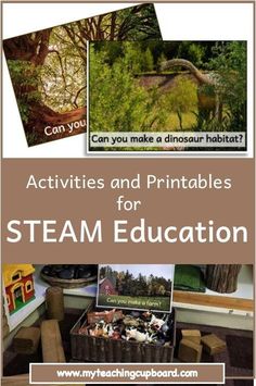 an image of some pictures with text that says activities and printables for steam education