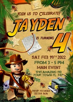 the lego movie poster for jayden is turning 4