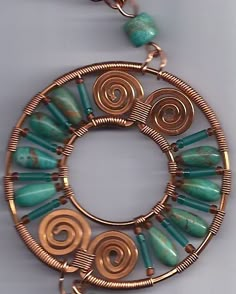 Tribal Turquoise Detail by e-MagicNation Wire Jewelry Patterns, Wire Jewelery