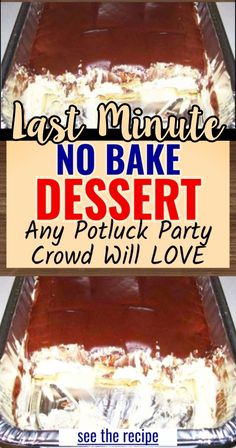 Best Easy No Bake Potluck Desserts To Make Last Minute For Work Dessert For Party Easy, No Bake Chocolate Peanut Butter Lasagna, Snack And A Half Dessert, Easy Best Desserts, Easy Carry In Food Ideas Simple, Dessert Recipes Using Evaporated Milk, Big Crowd Dinner Ideas, Layered Pudding Desserts Cool Whip, Easy Desserts With Pudding