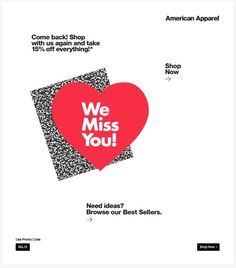 an ad for the american apparel company, which has been designed to look like a heart