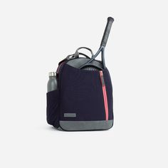 Navy & Watermelon Sporty Backpack With Removable Pouch For On-the-go, Sporty Backpack With Functional Pockets For On-the-go, Sporty Rectangular Backpack For On-the-go, Sporty Backpack With Removable Pouch, Modern Sports Backpack, Tennis Bags Backpacks, Pickleball Bag, Tennis Tote, Tennis Backpack