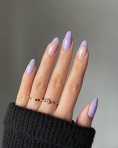 19 Beautiful Lavender Nail Design Ideas Purple Almond Nails Lilac nails, Lavender nails Lilac Nails Design, Lilac Nails, Lavender Nails, Pink Gel, Purple Nail, Almond Nails Designs, Pretty Acrylic Nails, Chic Nails, Short Acrylic Nails