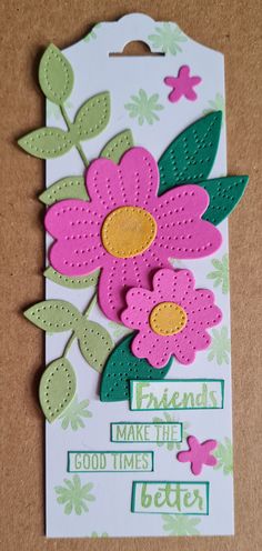 a card with flowers and words on it