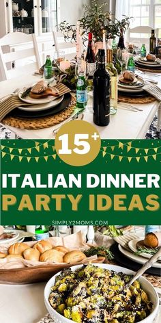 italian dinner party ideas with text overlay