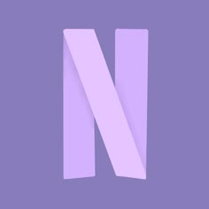 the letter n is made up of two thin strips of pastel lilac paper