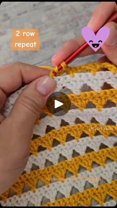 someone is crocheting an afghan with two rows and the video below shows how to do it