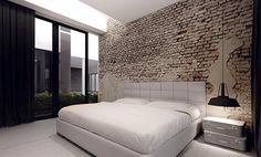 Raw Wall, Tamizo Architects, Wall Headboard, Black Blinds, Modern Luxury Bedroom, Showroom Interior Design, Interior Minimalista, Bed Time