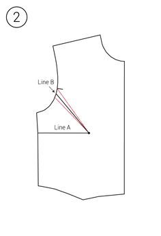 the front and back view of a sewing pattern for a tank top, with one line drawn