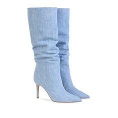 Step up your style with our Women's Fashion Denim Knee High Boots. Crafted from denim material and featuring a knee-high design, these boots are perfect for adding a trendy touch to your outfit. Shop now from Shoe Me Royalty Product information: Pattern: solid color Color: denim Heel height: super high heel (above 8CM) Shoe Upper material: denim Style: Simple 🛒 HOW TO ORDER 1. Select your favorite color 2. Select your size 3. Add to cart, and checkout Once we receive your order, we will immedia Denim Knee High Boots, Denim Heels, Boots Woman, Denim Fashion Women, Slouchy Boots, Trendy Denim, Denim Boots, Super High Heels, Boots Women Fashion