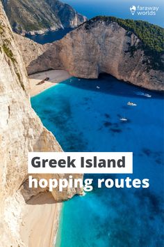 the greek island hopping routes with text overlay