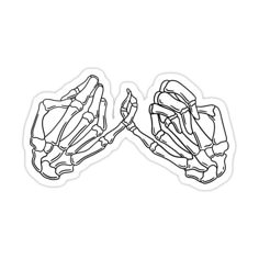 the outline of two baseball gloves with one broken in half, on a white background