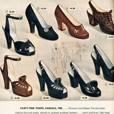 How to Find 1930s and 40s Inspired Heels – Vintage Stardust 1940s Shoes, Fashion 1940s, 40s Fashion, Va Va Voom, Retro Shoes, 1940s Fashion, Evening Shoes, Vintage Glamour, Mode Vintage