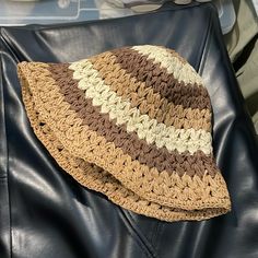 Wicker Bucket Hat - Tan/Brown Brown Bucket Hat, Mouse Images, Minnie Mouse Images, Hat Crochet, Tan Brown, Minnie Mouse