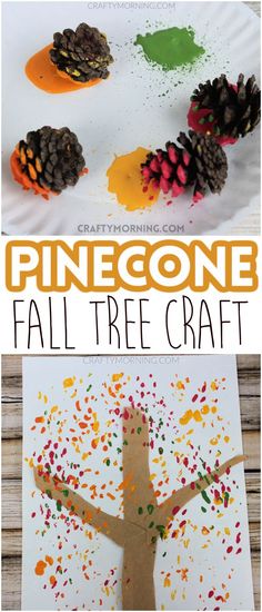 pine cone fall tree craft for kids to make