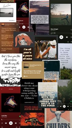 a collage of different types of text and pictures