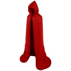 a red hooded cloak with a hood on the top and bottom, in front of a white background