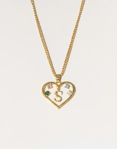 Materials: 18k gold plated brass, cubic zirconia En Route Jewelry, Initial Heart Necklace, Cherry Earrings, Turkish Jewelry, Dope Jewelry, Gold Heart Necklace, Waterproof Jewelry, Jewelry Lookbook, Gold Initial